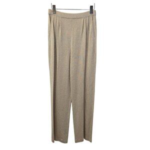 St. John Evening by Marie Gray High Rise Knit Metallic Gold Dress Pants Size 2